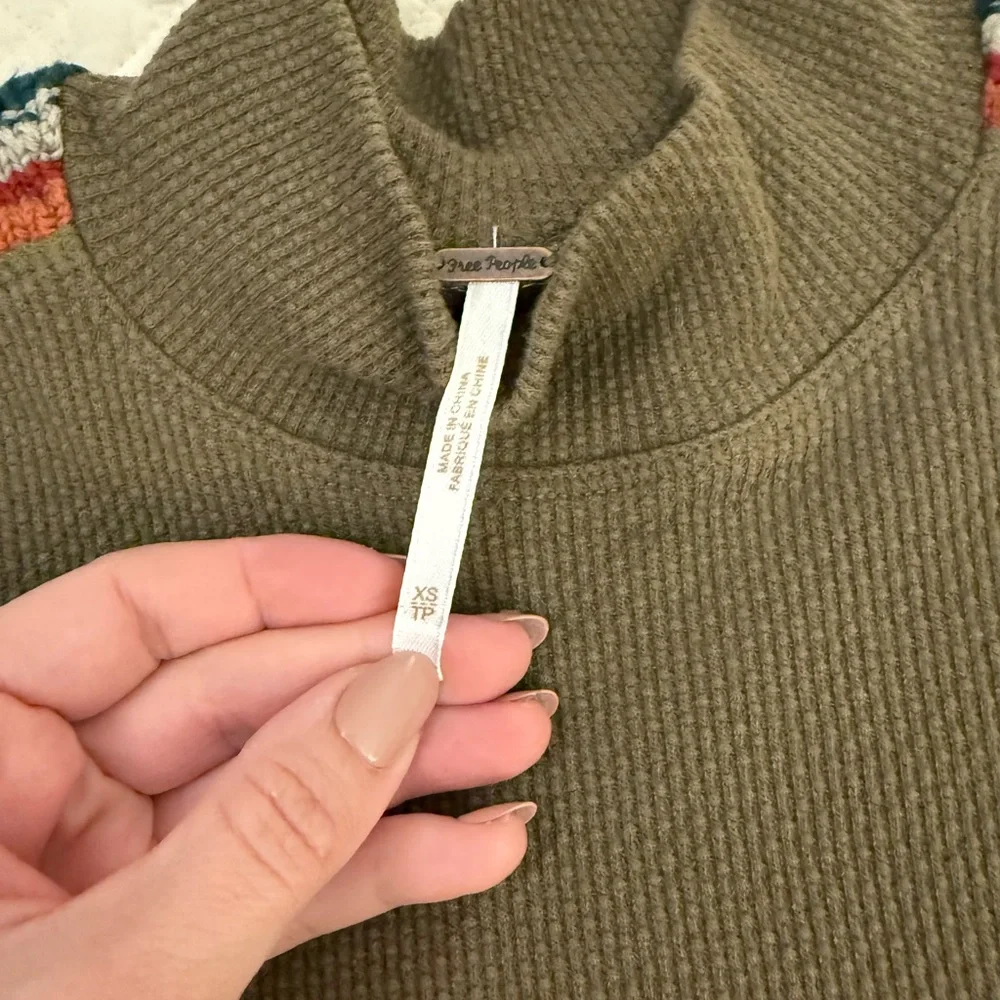 Free People Switch It Up Crochet-Trim Thermal Top - Picture 4 of 6